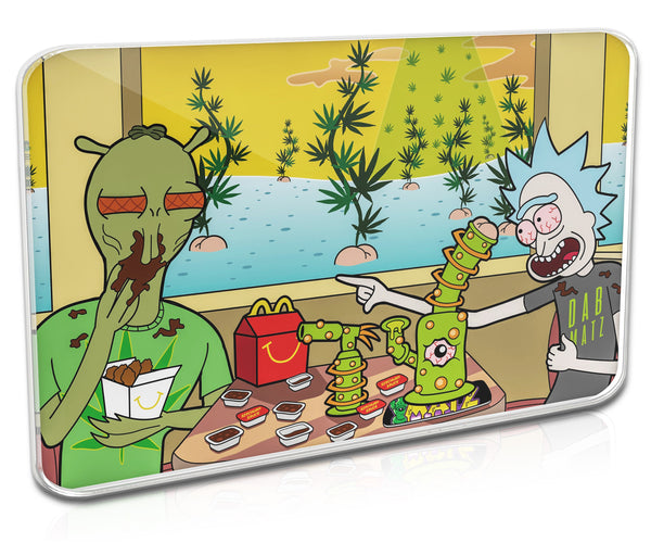 Silicone 8x11 inch Rick and Morty Dabmat - Szechuan Sesh at Shoneys - Platinum Cured Silicone Dabmatz | Non-Stick, BPA Free, Heat Resistant