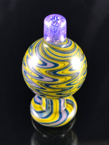 Yellow and Purple WigWag with Metallic accents - Bubble Cap