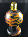 30mm - Black Fire with Metallic Accent & Terp Tip - Bubble Cap