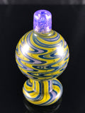 Yellow and Purple WigWag with Metallic accents - Bubble Cap