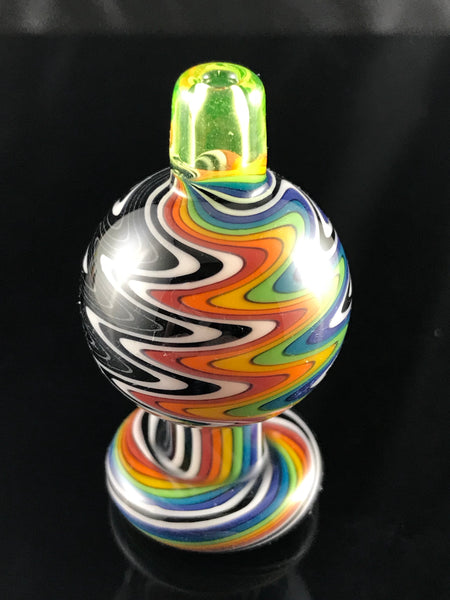 Rainbow / B&W WigWag with Braided Handle - Bubble Cap